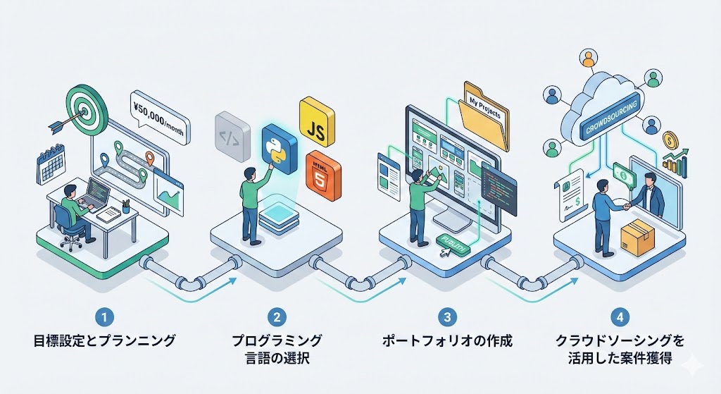 プログラミング初心者が副業を始める流れ
