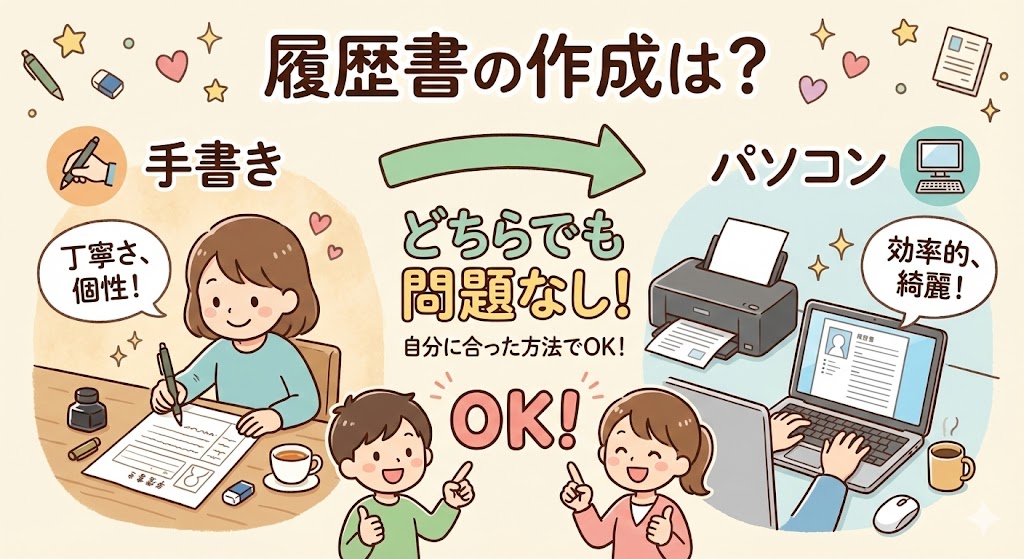 履歴書の作成は手書きとパソコンのどちらでも問題ない